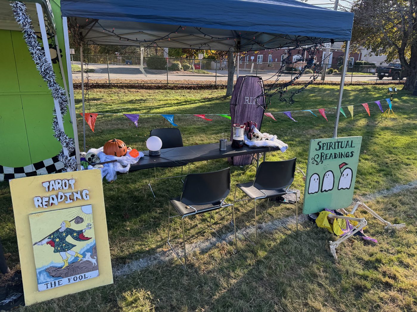 My tarot reading table at a local fundraising fair